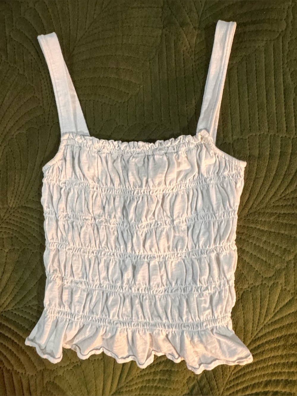 Universal Thread Women's White Smocked Stretch Ruffle Cami - Women - Picture 1 of 4